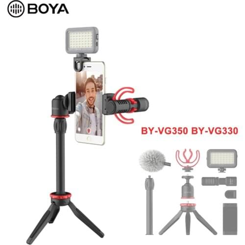 BY-VG330 BY-VG350 Microphone video kit LED Light Tripod Phone Clip for Smartphone DSLR Camera Vlog Live Studio Video Accessories