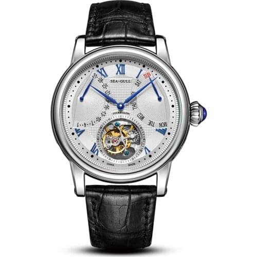 Seagull Mens Watch Manual Tourbillon Mechanical Watch Multifunctional Sapphire Calendar Luxury Mens Watch ST8004ZS