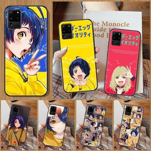 WONDER EGG PRIORITY Anime Phone case For Samsung Galaxy Note 4 8 9 10 20 S8 S9 S10 S10E S20 Plus UITRA Ultra black art hoesjes