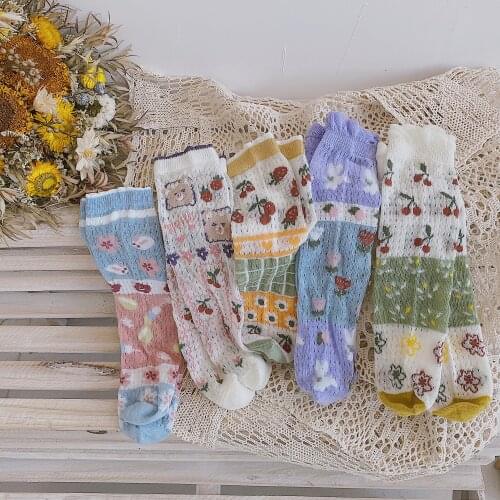 Kids Summer Cotton Knee High Socks With Print Children Toddler Girls Boys Funny Mesh Cute Anime Tube Long Sock Baby Accessories