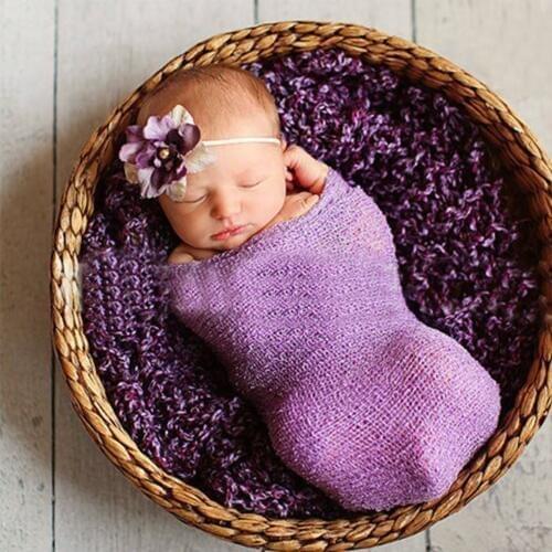 Hot Sale Soft Baby Blankets Photography Props Wraps Stretch Knit Wrap Newborn Photo Wraps 40X150cm