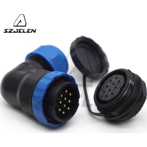 SD28TP-ZM , 28mm 10pin Waterproof Elbow Connector Plug female and Socket male IP67,electrical Power connector 10pin