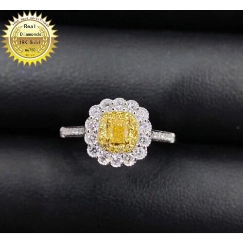 18k white gold Natural Real 0.53ct diamond ring Jewellery Engagement ring &Wedding ring H-M24