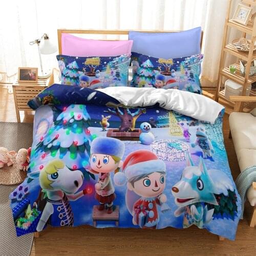 Cute Animals Crossing 3D Printed Bedding Set Duvet Cover KING Queen Full Twin Size for Kids Bedroom Decor
