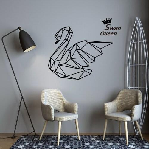 Creative Swann Queen Geometry Vinyl Wall Decals Stickers Living Room Children Room Wall Decoration Decal Mural