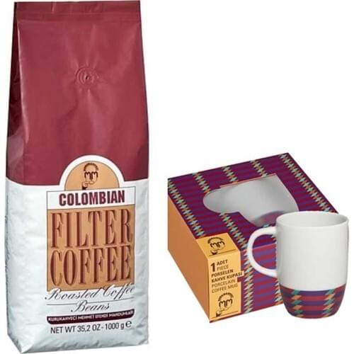 GREAT Mehmet Efendi Colombian Bean Coffee 1000 gr + Mug Cup FREE SHİPPİNG