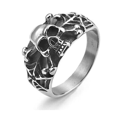 Retro Domineering Nightclub Rock Mens Ring Personality Alternative Creative Spiders Head Ring