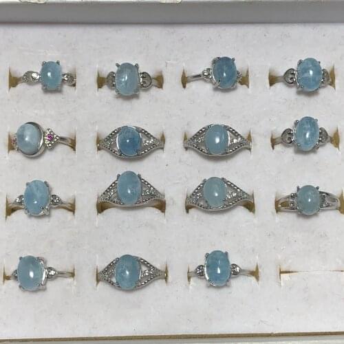 Natural Rings 925 Silver Feng Shui Chakra Healing Reiki Quartz Home Decoration Stone Handicraft Decoration Rings