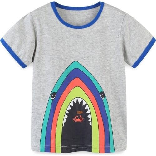 New Arrival Summer Animals Print Baby T shirts Fashion Cotton Boys Girls Tops