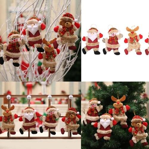 Happy New Year Christmas Ornaments DIY 2020 Xmas Gift Santa Claus Snowman Tree Pendant Doll Hang Decorations for Home Noel Natal