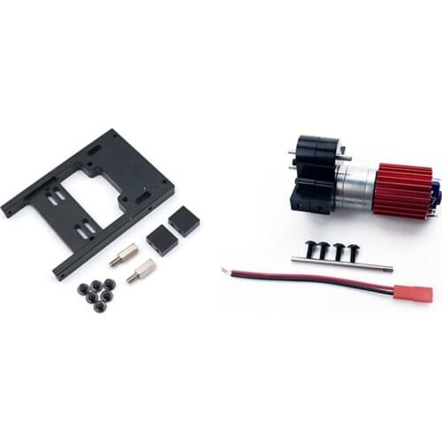 1 Set Upgrade Steering Servo Fixed Mount Bracket & 1 Set 370 Brushed Motor+Alloy Heat Sink Gear Box Set