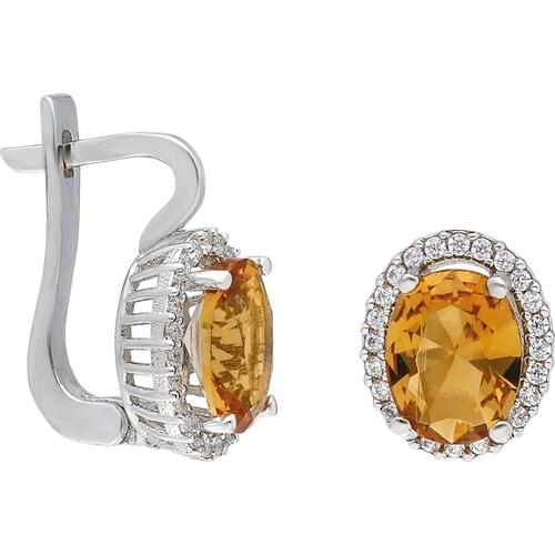 Oval Zultanit (Color Changing) Cubic Zirconia Silver Earrings Female Elegant Design Turkish Made Beautiful Gift