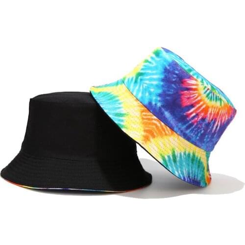 2021 new style colorful graffiti print Bucket Hat Fisherman Hat outdoor travel hat Sun Cap Hats for Men and Women 140
