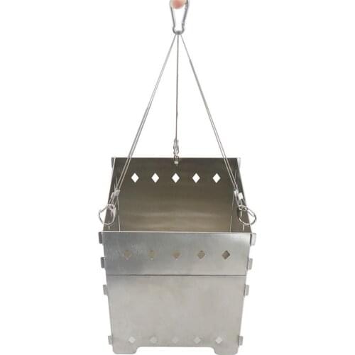 Camping Hanging Stove Stainless Steel Outdoor Picnic BBQ Grill Portable Fire Hanging Pot Campfire Cooking For Hiking