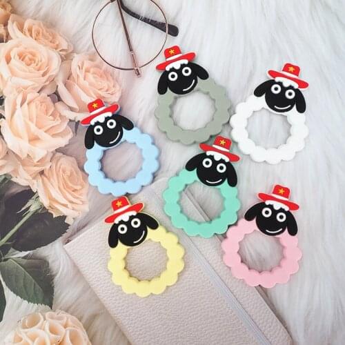 Chenkai 10PCS Silicone Sheep Cowboy Teether Toys Chewable Baby Teether Shape Products Nursing Gift Accessory BPA free