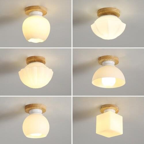 Nordic Led Solid Wood Aisle Ceiling Lamp Modern Minimalist Corridor balcony Lamp Warm Cloakroom Hallway Lighting Decoration