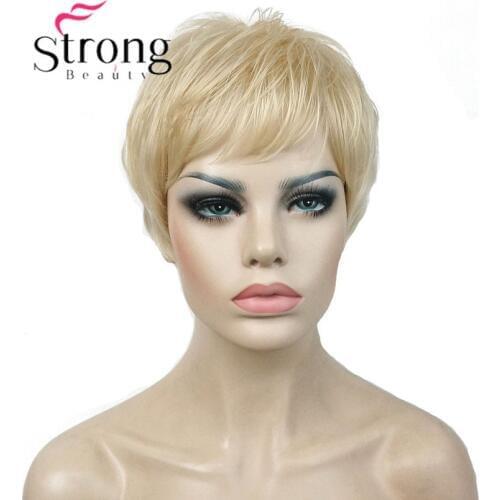 StrongBeauty Super Short Layered and Spikey Blonde Full Synthetic Wig Wigs Black Brown COLOUR CHOICES