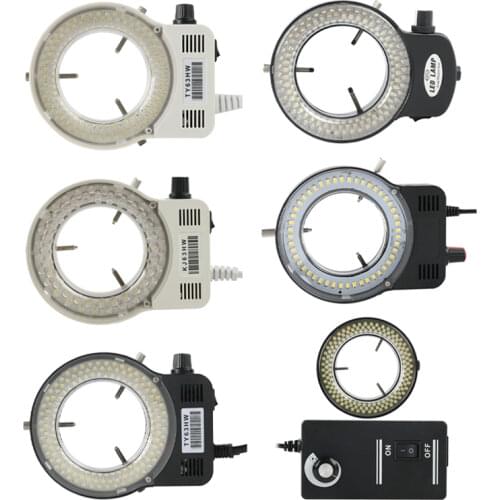 144 LED Ring Light Microscopio Illuminator Lamp For Industrial Video Stereo Microscope C MOUNT Lens HDMI VGA USB Camera