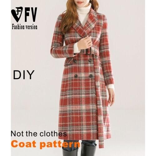 Pattern making womens double-breasted coat pattern sewing drawings 1:1 garment pattern BFY-349