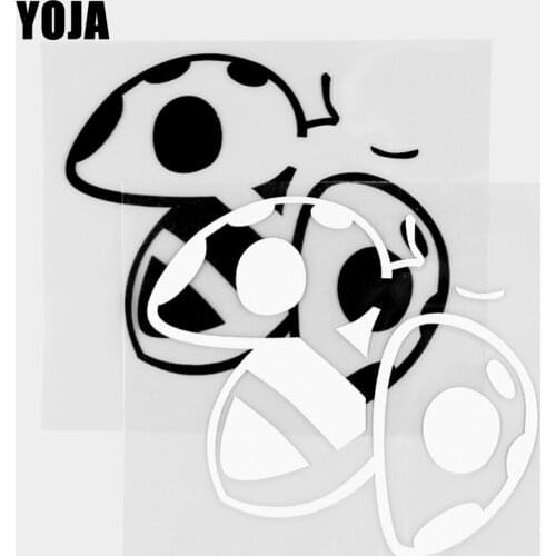 YOJA 10.7×9.9CM Simple Ladybird Vinyl Decal Cartoon Animals Pattern Car Stickers Black/Silver 19C-0414