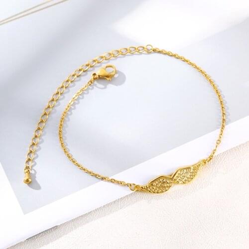 Charm Angles Wings Stainless Steel Bracelet For Women 2020 Antique 3 Color Hand Chain Girl Glamour Bangle Wedding Jewelry Gifts