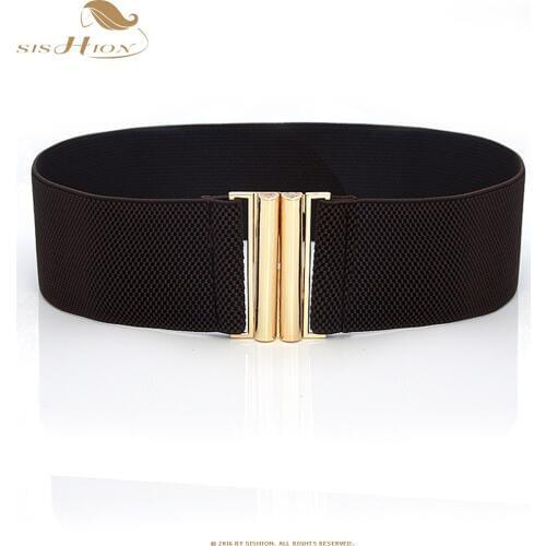 SISHION Waistband Accessories Ladies Elastic Cummerbunds QY0357 Solid Korean Style Metal Elastic Waist Fashion Women Belt