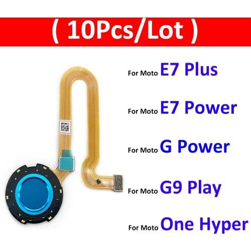 10Pcs/Lot, Fingerprint Sensor Home Return Key Menu Button Flex Cable For Motorola Moto G9 Play One Hyper G Power E7 Plus Power