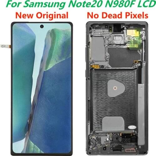 100% Original 6.7'' Display For Samsung Galaxy Note20 N980 With Frame SM-N980F N980F/DS LCD Touch Screen Digitizer Repair Parts