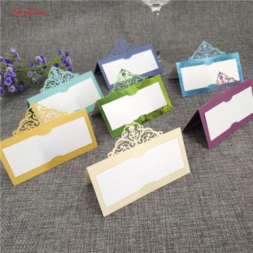 100 Pcs Laser Cut Place Escort Card Name Place Seat Card Wedding Supplies Table Cards For Party Table Decoration 6zSH873