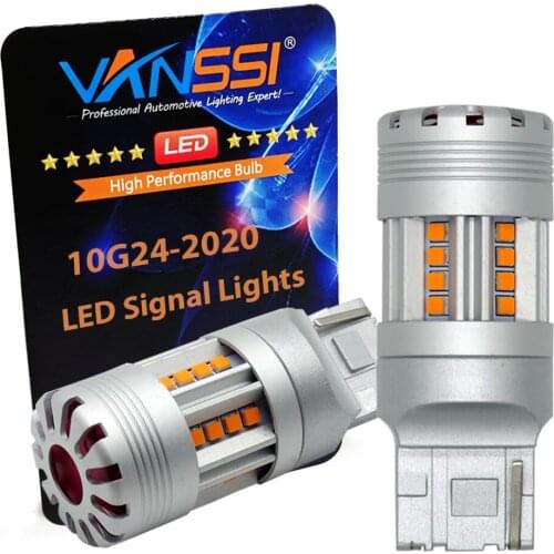 T20 7440 WY21W LED Canbus Amber Yellow Car Turn Signal Light Bau15s PY21W No Hyper Flash 1156 Ba15s P21W White Reverse Bulb