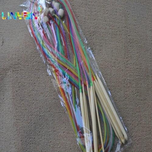 12 pieces Tube Smooth Nature Circular Bamboo Knitting Crochet hooks Needles tool 120cm Carpet croche Multi-color Plastic t49