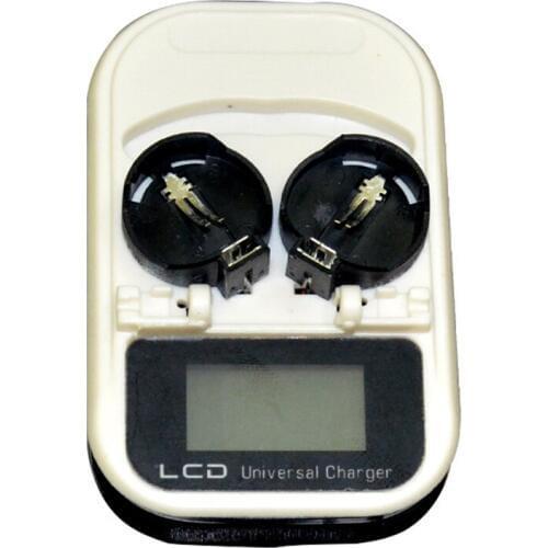 1x 2Slot LIR2032 LIR2025 LIR2016 Button Battery Charger Rechargeable Lithium Coin Cell LCD Indicator US Plug