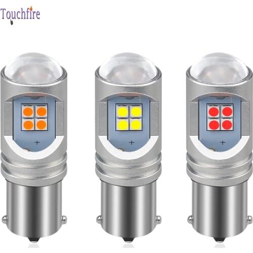 2Pcs/Lot 1156 P21W PY21W 7440 Led Car Bulb 3030-12smd Canbus 6000K White Amber Red 10-30V 2400LM Auto Lamp Reverse Brake Light