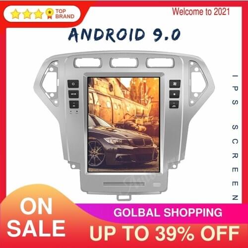 4+128G Android 9.0 For Ford Mondeo MK4 2007-2010 Tesla Style Car GPS Navigation Carplay Car Head Unit Multimedia Player Auto IPS