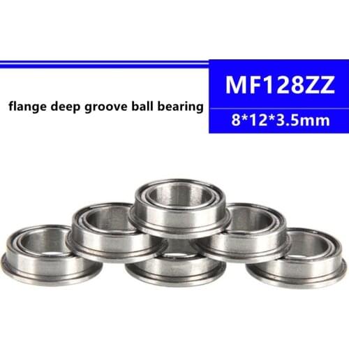 50/100/500pcs MF128ZZ 8*12*3.5mm LF1280ZZ flange deep groove ball bearing 8x12x3.5mm MF128Z Flanged bearing