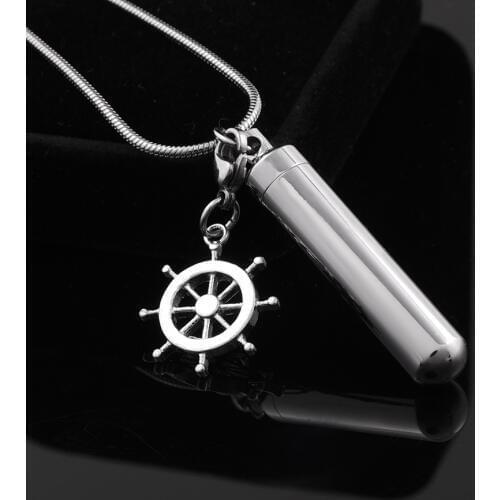 9858 Blank Openable Tube Lockets Stainless Steel Ashes Pendant Necklace Keepsake Urns With Compas