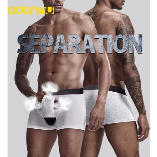 ADANNU New Arrivals Men Underwear New Separate Boxer Cotton Breathable Male Panties U Convex Men Boxer Shorts Calzoncillo