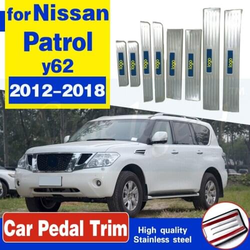 Car stylingstainless steel for Nissan Patrol y62 2012-2018 Auto parts internal external threshold Scuff Plate/Door Sill