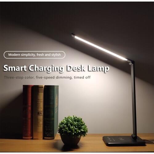 Wireless LED Desk Lamp Touch Bedside Table Lamp usb Foldable Chargeable Dimmable Eye Protection Reading Light study lamps