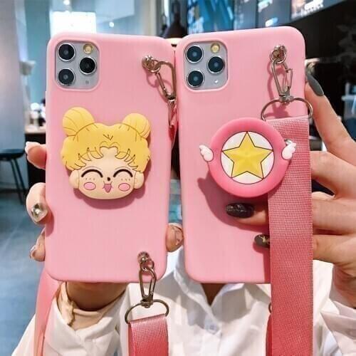 Ring Grip Strap Rope Phone Case For iPhone 11 Pro Xs Max 5 6 7 8Plus SE 2020 Case