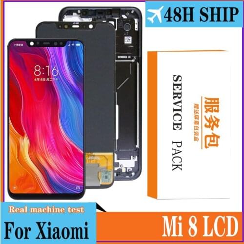 6.21'' Display with frame for Xiaomi MI8 Mi 8 Global LCD Touch Screen Digitizer Assembly Replacement Parts