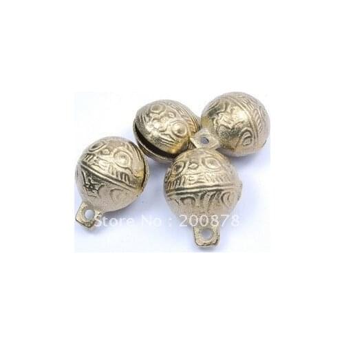 10PCS Brass Bells Beans Bell 9# 34mm Tiger Head Chinese character-hu wei Windbells NBB344