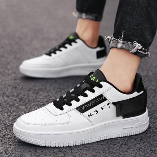 Pu Leather Casual Shoes For Mens Fashion Man Sneakers Comfortable Male Light Weight Outdoor Footwear Autumn White Leisure Shoes