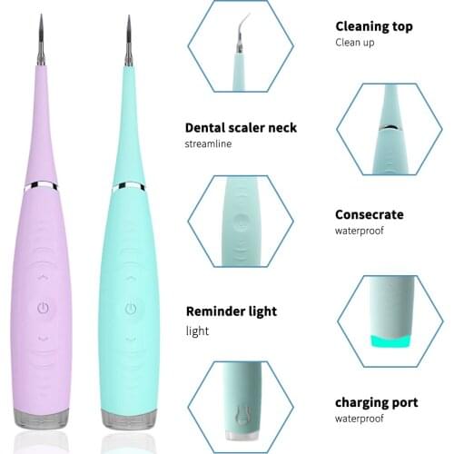 Electric Ultrasonic Sonic Dental Scaler Tooth Calculus Plaque Remover Tool Kit Portable Stains Tartar Clean Tool Whiten Teeth