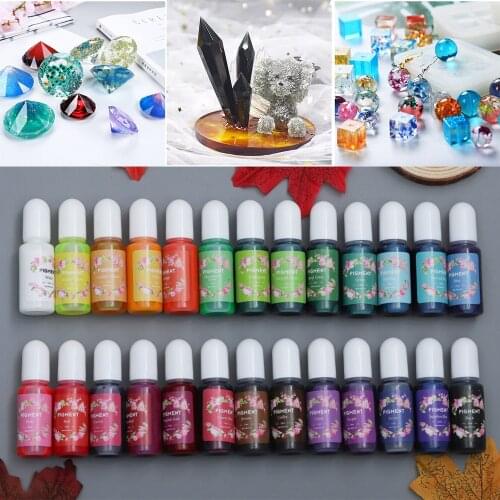 26 Colors/10ml Epoxy Resin Mix Color Liquid Epoxy UV Resin Coloring Pigment Dye for DIY Crafts Handmade Jewelry Making Tools