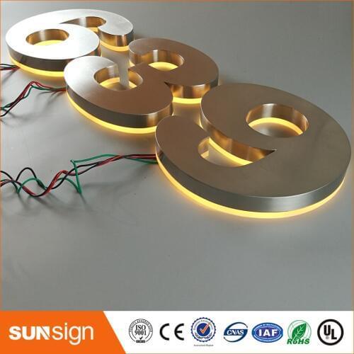 H 25cm Factory Outlet outdoor halo lit metal letters sign backlit led letters sign for building sign