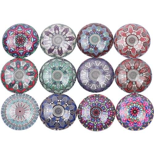 Reidgaller Kaleidoscope Pattern Cabochon Mixed Photo Glass 12mm 20mm 25mm Diy Scrapbooking Crafts Making For Jewelry