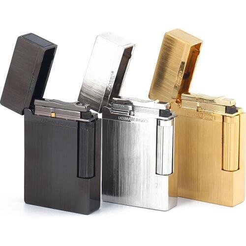 Metal ZORRO Crisp Sound Kerosene Lighter Gasoline Flint Side Sliding Grinding Wheel Cigarette lighter Ultra-Thin Gadgets For Man