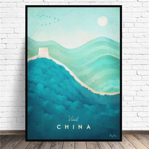 China Minimalist Travel Art Canvas Poster Prints Home Wall Decor Painting