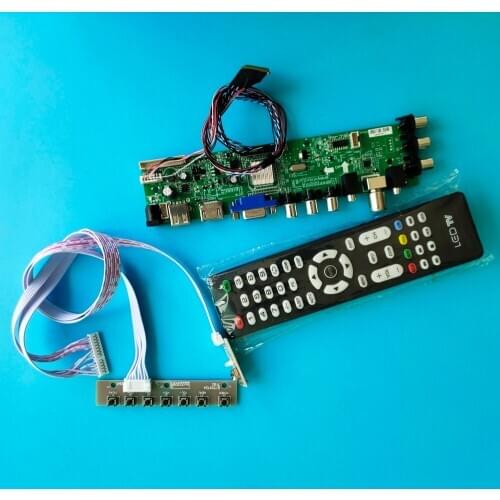 Kit For B101AW06 V0 HDMI AV 1024X600 Signal digital screen Panel DVB-T2 controller board LED USB VGA TV 10.1" remote DVB-T